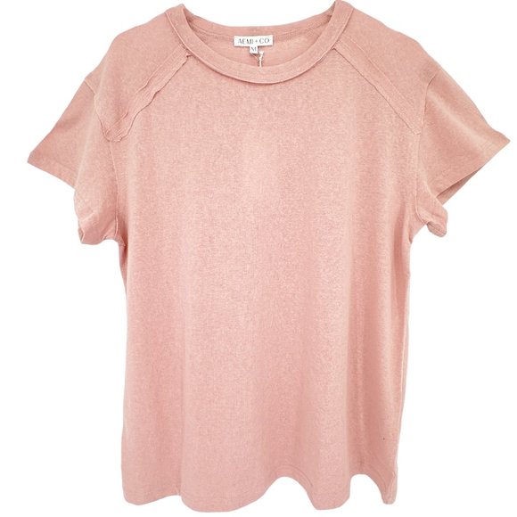 AEMI + CO Tops - AEMI + CO Junie Tee Pink Size M